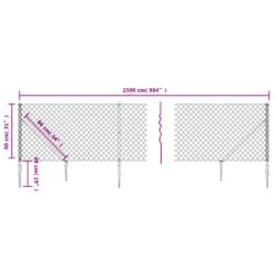 Nettinggjerde med stolpespyd 0,8×25 m antrasitt