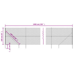 Nettinggjerde med stolpespyd 1,6×10 m sølv