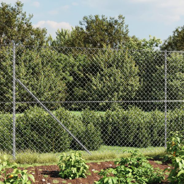 Nettinggjerde med stolpespyd 1,6×10 m sølv