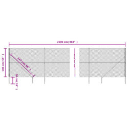 Nettinggjerde med stolpespyd 1,4×25 m sølv