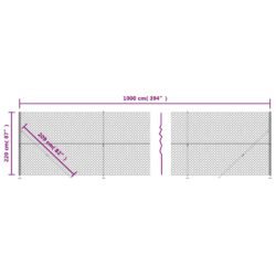 Kjettinggjerde med flens sølv 2,2×10 m