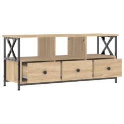 TV-benk sonoma eik 102x33x45 cm konstruert tre og jern