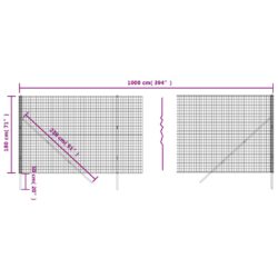 Nettinggjerde grønn 1,8×10 m galvanisert stål