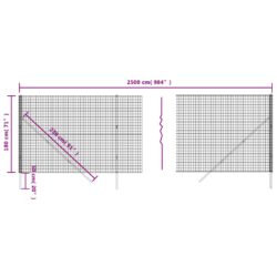 Nettinggjerde grønn 1,8×25 m galvanisert stål