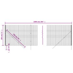 Nettinggjerde grønn 1,8×10 m galvanisert stål