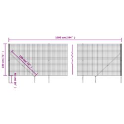 Nettinggjerde med stolpespyd grønn 1,8×10 m