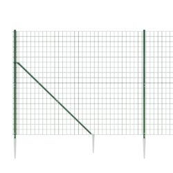 Nettinggjerde med stolpespyd grønn 1,6×10 m