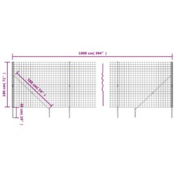 Nettinggjerde med stolpespyd grønn 1,8×10 m