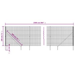 Nettinggjerde med stolpespyd 1,8×25 m antrasitt