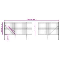 Nettinggjerde med stolpespyd 1,1×25 m antrasitt