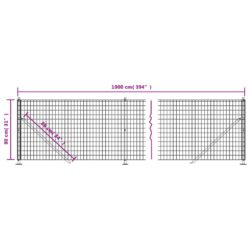 Nettinggjerde med flens antrasitt 0,8×10 m