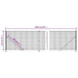 Nettinggjerde med flens antrasitt 1,1×25 m