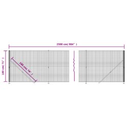 Nettinggjerde med flens antrasitt 1,8×25 m