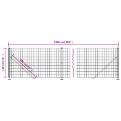 Nettinggjerde med flens antrasitt 1,1×10 m