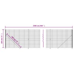 Nettinggjerde med flens antrasitt 1,8×25 m