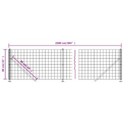 Nettinggjerde med flens antrasitt 0,8×25 m