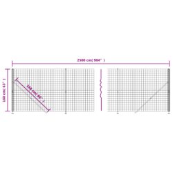 Nettinggjerde med flens antrasitt 1,6×25 m