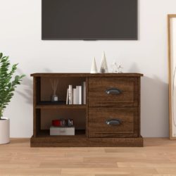 TV-benk brun eik 73×35,5×47,5 cm konstruert tre