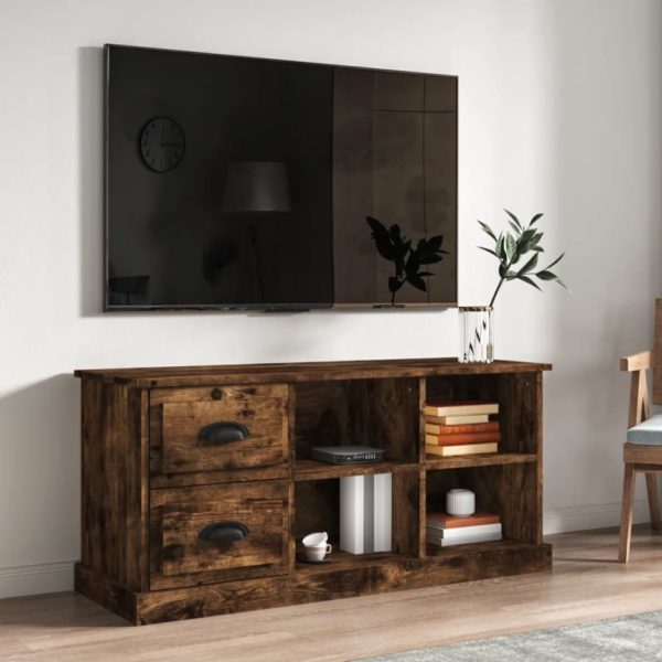 TV-benk røkt eik 102×35,5×47,5 cm konstruert tre