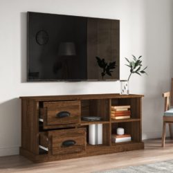 TV-benk brun eik 102×35,5×47,5 cm konstruert tre