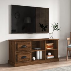 TV-benk brun eik 102×35,5×47,5 cm konstruert tre