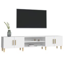 TV-benk hvit 180×31,5×40 cm konstruert tre