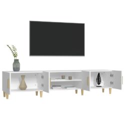 TV-benk hvit 180×31,5×40 cm konstruert tre