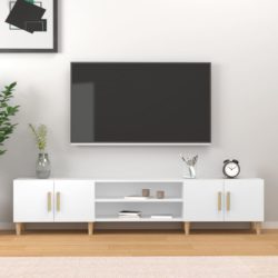 TV-benk hvit 180×31,5×40 cm konstruert tre