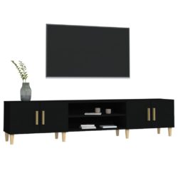 TV-benk svart 180×31,5×40 cm konstruert tre