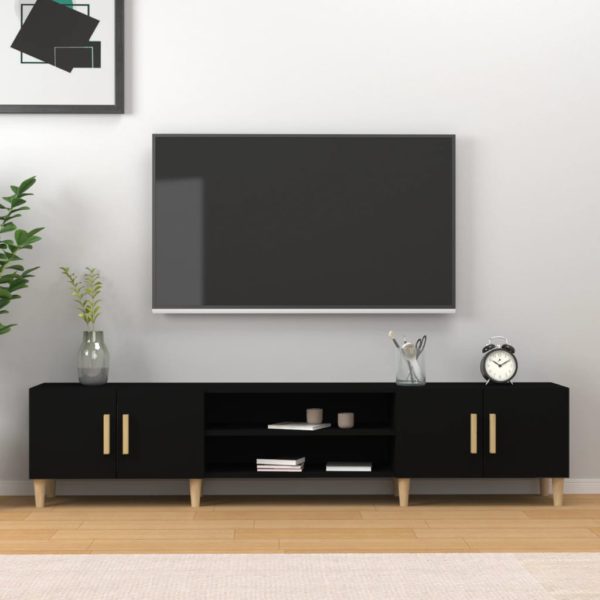 TV-benk svart 180×31,5×40 cm konstruert tre