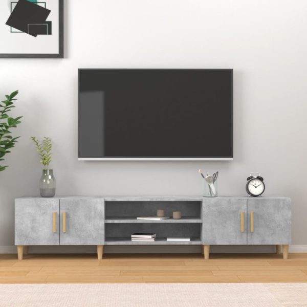 TV-benk betonggrå 180×31,5×40 cm konstruert tre