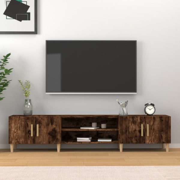 TV-benk røkt eik 180×31,5×40 cm konstruert tre