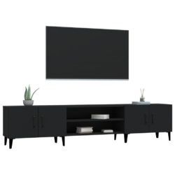 TV-benk svart 180×31,5×40 cm konstruert tre