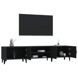 TV-benk svart 180×31,5×40 cm konstruert tre