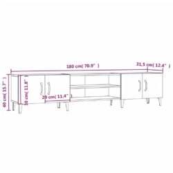 TV-benk svart 180×31,5×40 cm konstruert tre