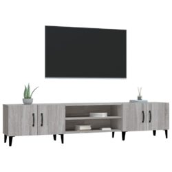 TV-benk grå sonoma 180×31,5×40 cm konstruert tre