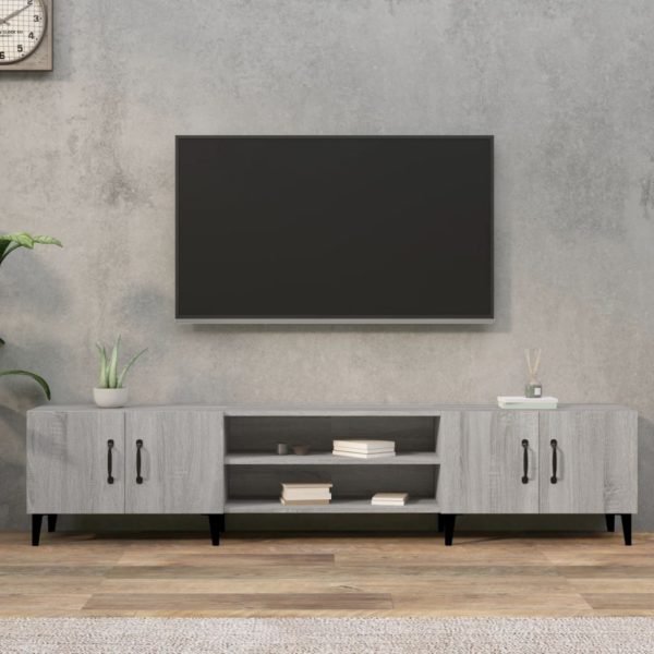 TV-benk grå sonoma 180×31,5×40 cm konstruert tre