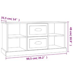 TV-benk hvit 99,5×35,5×48 cm konstruert tre