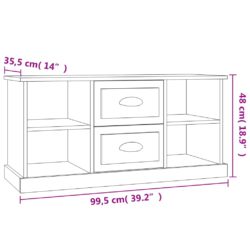 TV-benk betonggrå 99,5×35,5×48 cm konstruert tre