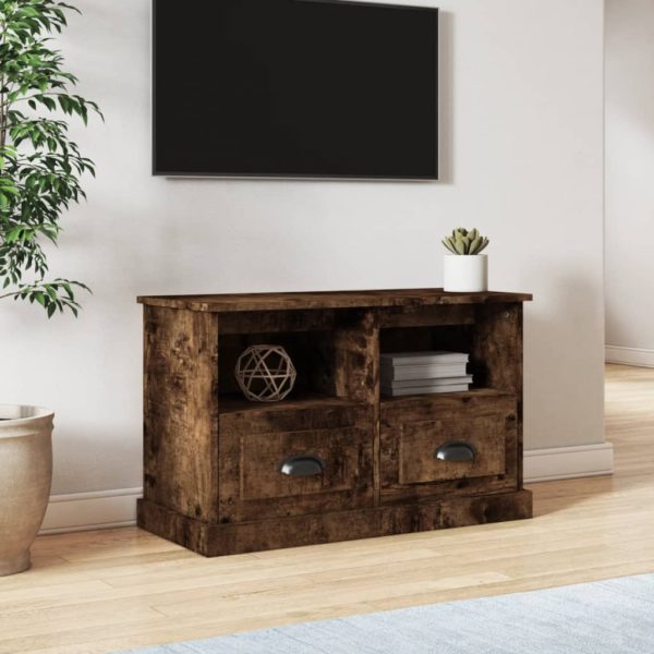 TV-benk røkt eik 80x35x50 cm konstruert tre