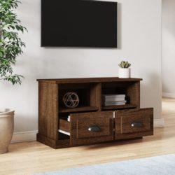 TV-benk brun eik 80x35x50 cm konstruert tre