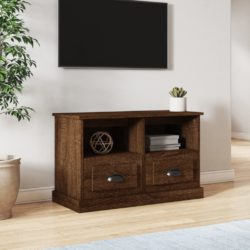 TV-benk brun eik 80x35x50 cm konstruert tre