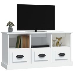 TV-benk hvit 100x35x50 cm konstruert tre