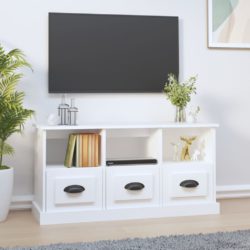 TV-benk hvit 100x35x50 cm konstruert tre