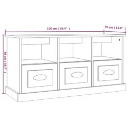 TV-benk svart 100x35x50 cm konstruert tre