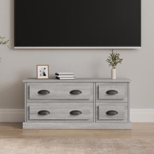 TV-benk grå sonoma 100×35,5×45 cm konstruert tre