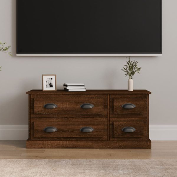 TV-benk brun eik 100×35,5×45 cm konstruert tre