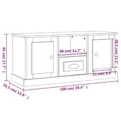 TV-benk sonoma eik 100×35,5×45 cm konstruert tre