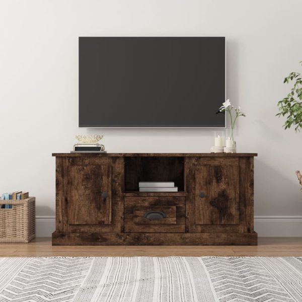 TV-benk røkt eik 100×35,5×45 cm konstruert tre