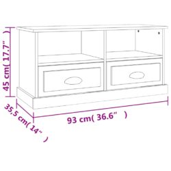 TV-benk hvit 93×35,5×45 cm konstruert tre